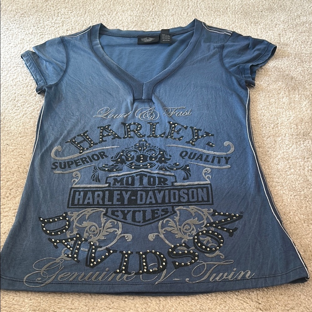 Harley-Davidson Women's Blue Graphic Tee